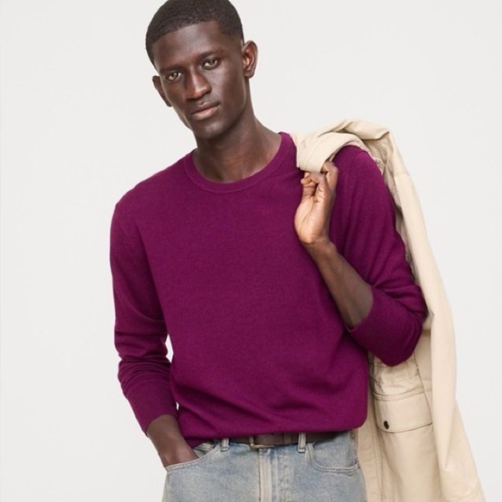 NWT Banana‎ Republic Men's Cashmere Crew Neck Sweater XXL Camu Berry Soft